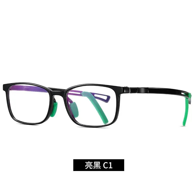Vicky Youth Unisex Full Rim Square Tr 90 Titanium Eyeglasses 5109.