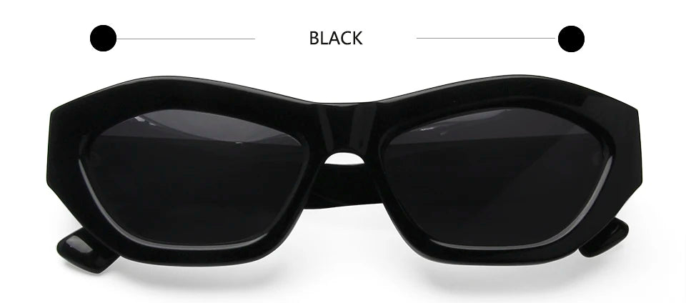 Esnbie Unisex Full Rim Oval Square Thick Acetate Sunglasses 230331