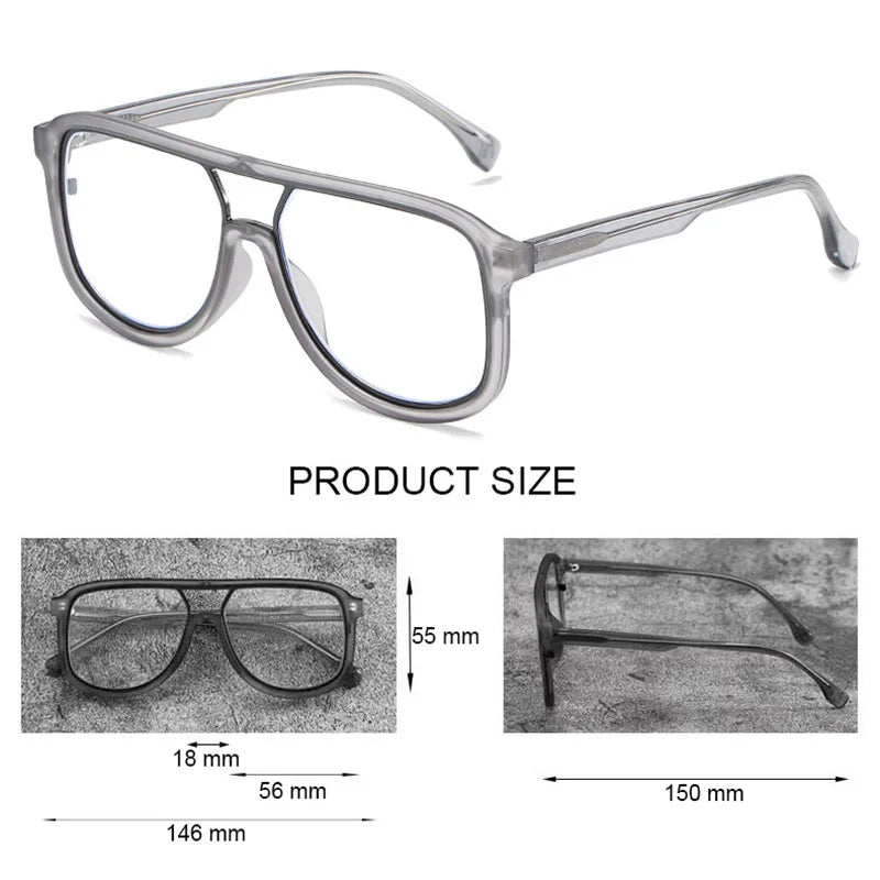 Hdcrafter Unisex Full Rim Square Double Bridge Polycarbonate Alloy Eyeglasses 2230 Full Rim Hdcrafter Eyeglasses   