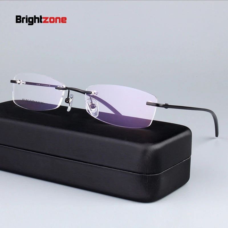 Brightzone Women's Rimless Oval Square Titanium Eyeglasses 71827 Rimless Brightzone