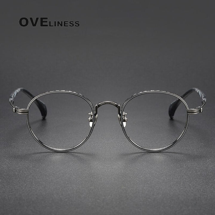Oveliness Unisex Full Rim Round Titanium Eyeglasses 80862 Full Rim Oveliness   
