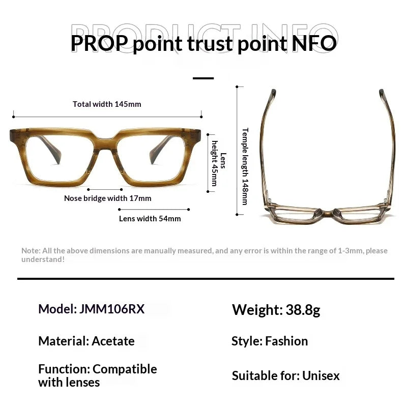 Muzz JMM106rx unisex square acetate prescription eyeglasses — view 2