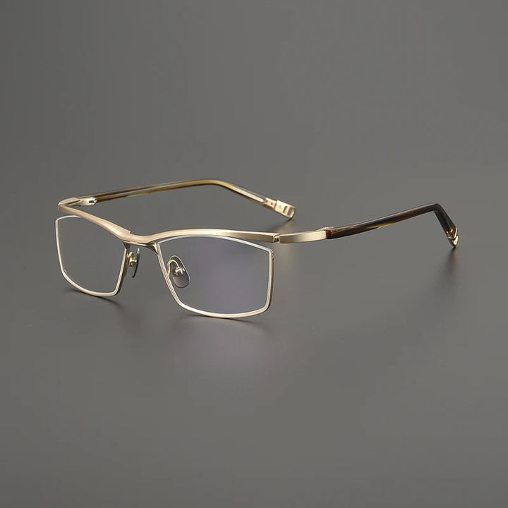 Gatenac Unisex Full Rim Square Brow Line Titanium Eyeglasses Gxyj1579