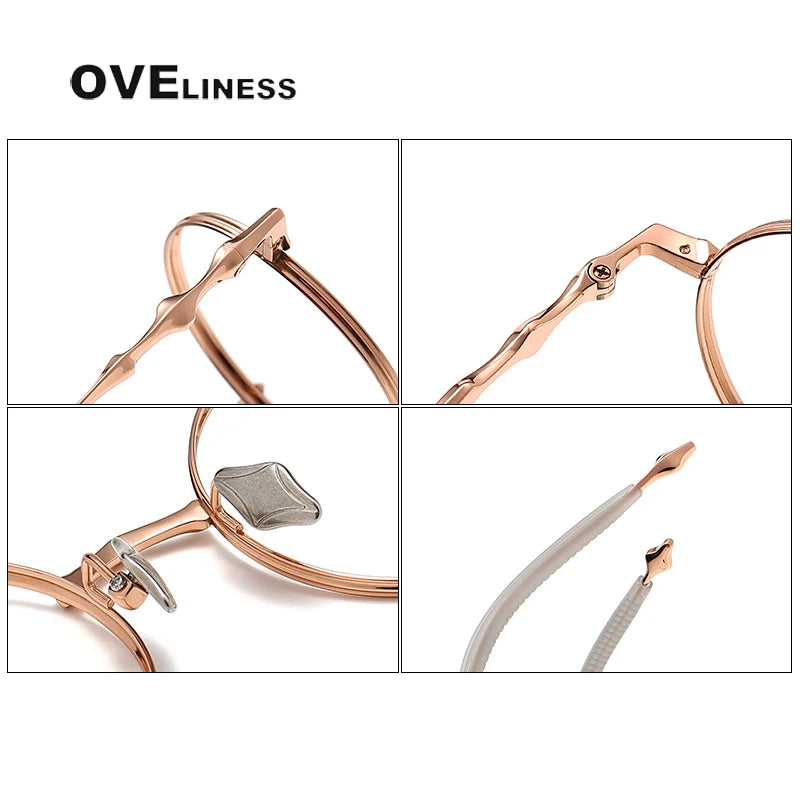 Oveliness Unisex Full Rim Round Titanium Eyeglasses 4619 Full Rim Oveliness   