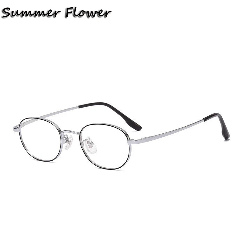 Summer Flower Women's Full Rim Oval Titanium Eyeglasses 98223