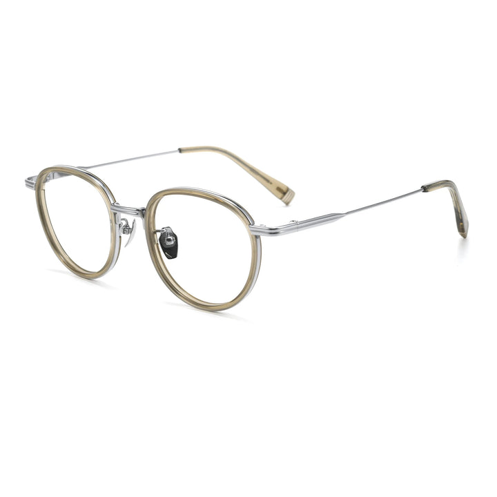 Black Mask Unisex Full Rim Round Titanium Eyeglasses BM-KJ20