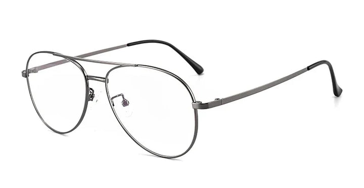 Aror Unisex Full Rim Oval Double Bridge Titanium Eyeglasses 48361 Full Rim Aror GRAY