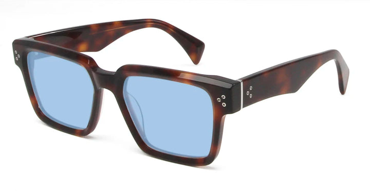 Esnbie Unisex Full Rim Square Brow Line Acetate Sunglasses 246041