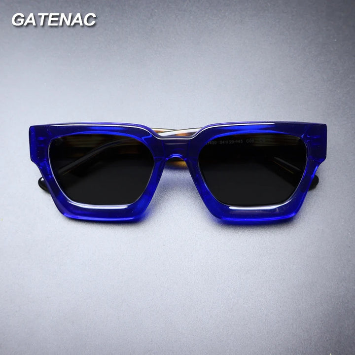 Gatenac Unisex Full Rim Square Polarized Acetate Sunglasses Mo19 Sunglasses Gatenac   