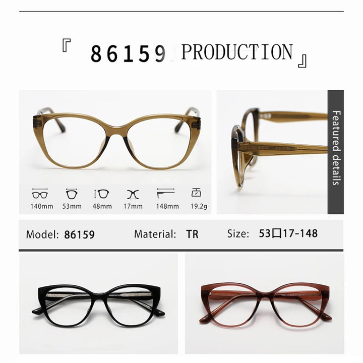 Kocolior Women's Full Rim Cat Eye Tr 90 Alloy Photochromic Reading Glasses 86159