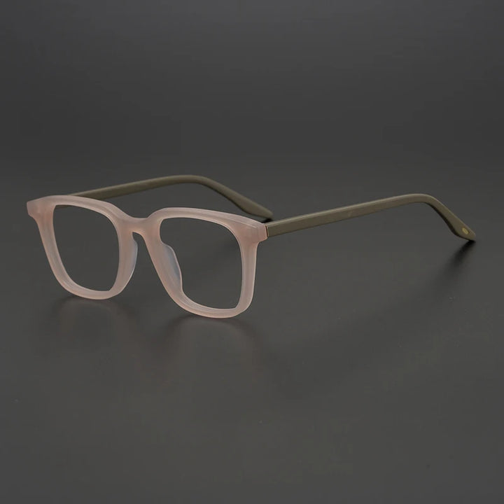 Black Mask Men's Full Rim Square Acetate Eyeglasses 9020  Black Mask Pink  