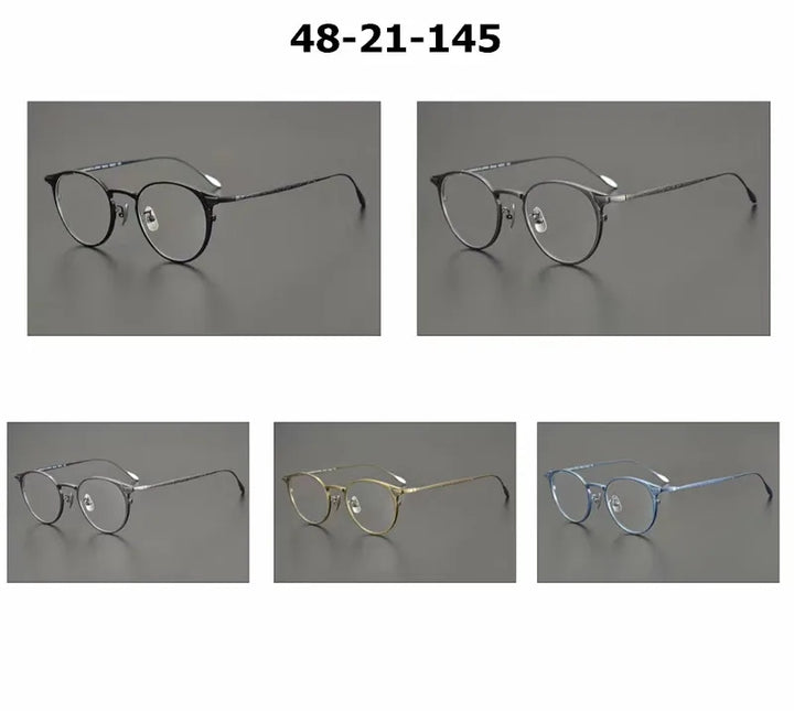 Aimee Unisex Full Rim Round Titanium Eyeglasses 21061 Full Rim Aimee   