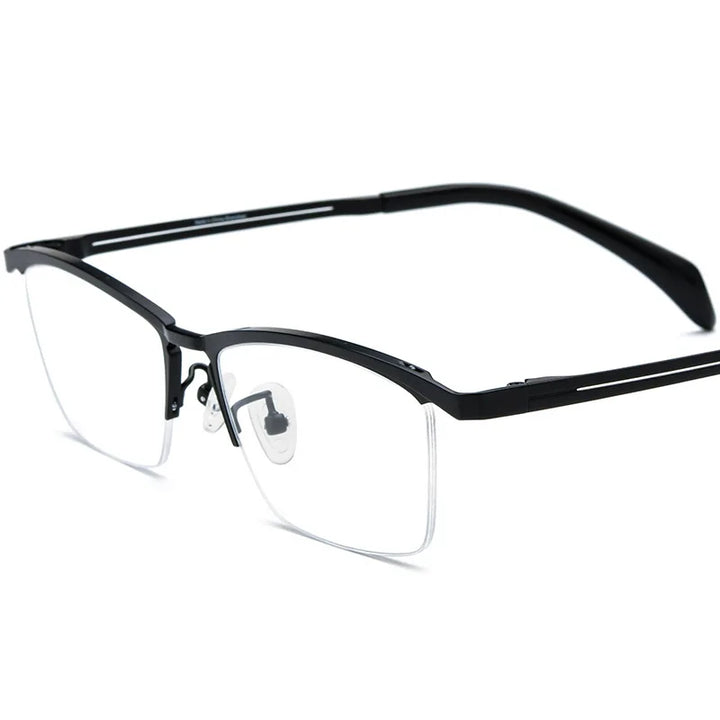 Nobler Unisex Semi Rim Square Brow Line Titanium Eyeglasses 185912