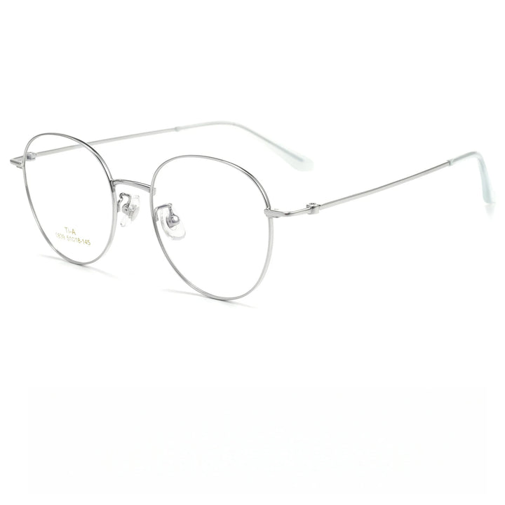 Yimaruili Unisex Full Rim Round Pure Titanium Eyeglasses 0839F — view 6 | Yimaruili at FuzWeb