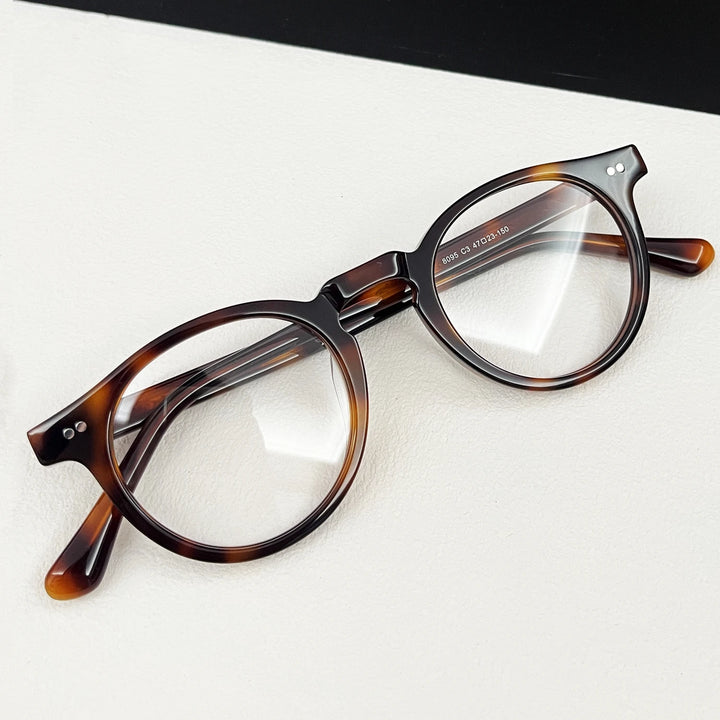 Black Mask Unisex Full Rim Round Acetate Eyeglasses BM-SH8095
