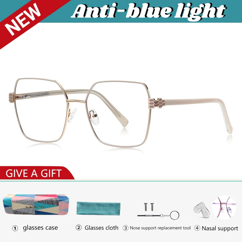 Vicky Women's Full Rim Polygon Alloy Reading Glasses 83140