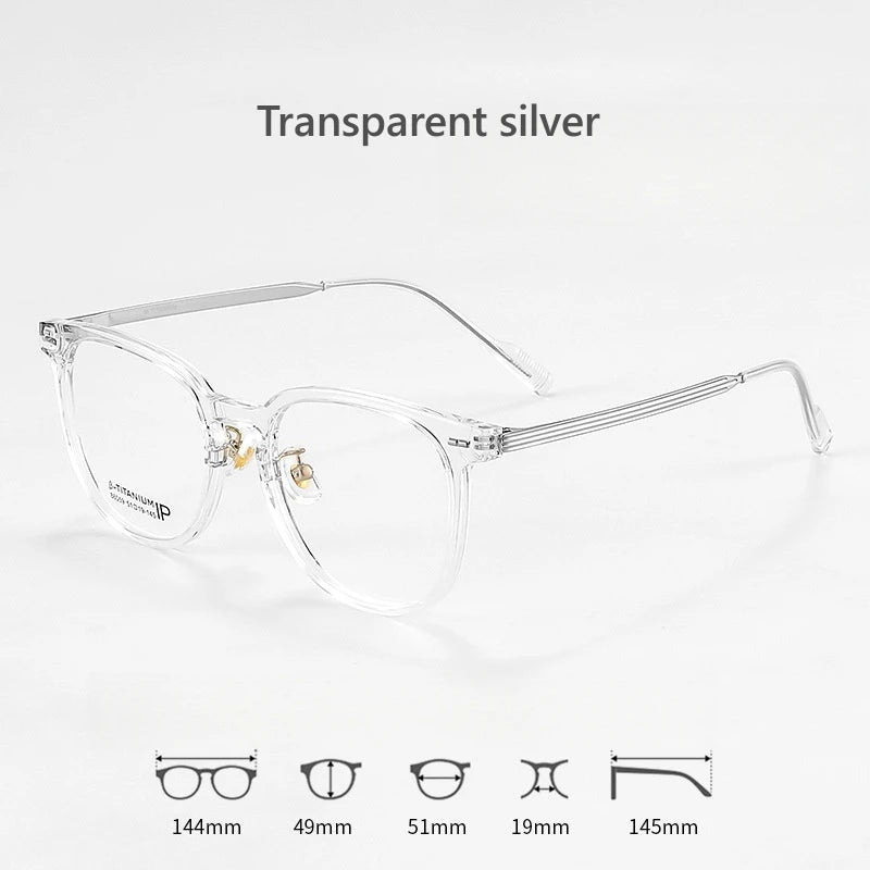 KatKani Womens Full Rim Round Plastic Eyeglasses 8605 Full Rim KatKani Eyeglasses Transparent silver  