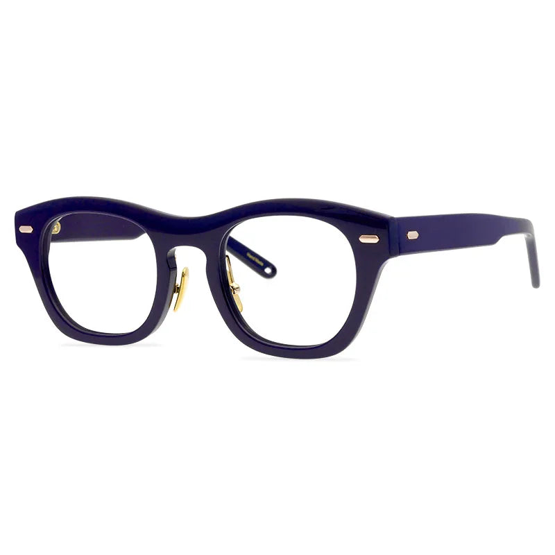 Black Mask Unisex Full Rim Acetate Square Eyeglasses 9558 Full Rim Black Mask Dark Blue  