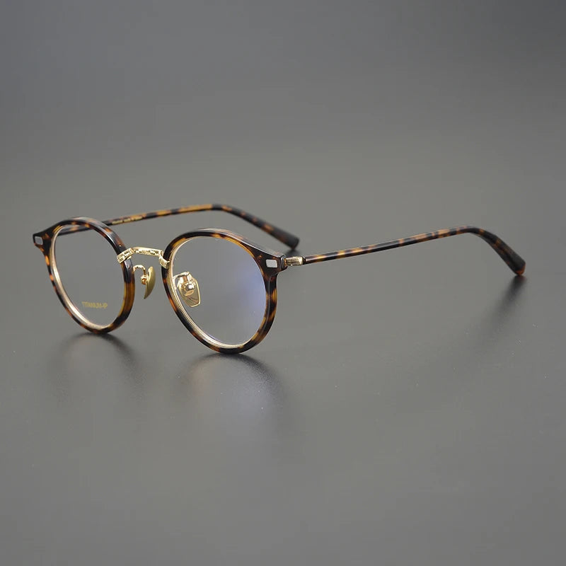 Aimee Unisex Full Rim Round Titanium Acetate Eyeglasses 777040