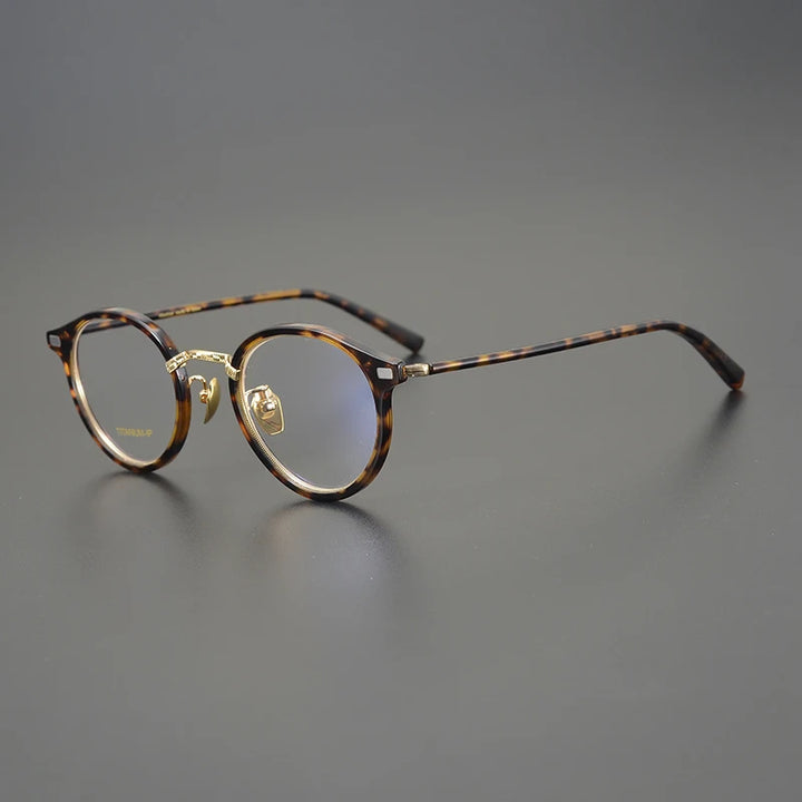 Aimee Unisex Full Rim Round Titanium Acetate Eyeglasses 777040