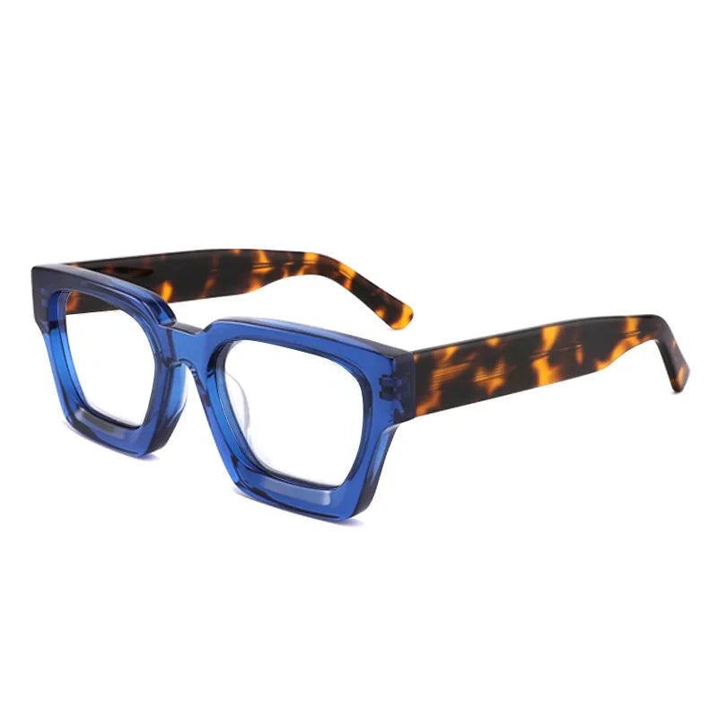 Brightzone Unisex Full Rim Square Thick Acetate Eyeglasses 5437 Full Rim Brightzone Tortoiseshell Legs  