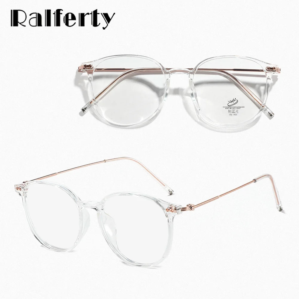 Ralferty Women's Full Rim Round Tr 90 Acetate Eyeglasses R85068 Full Rim Ralferty   