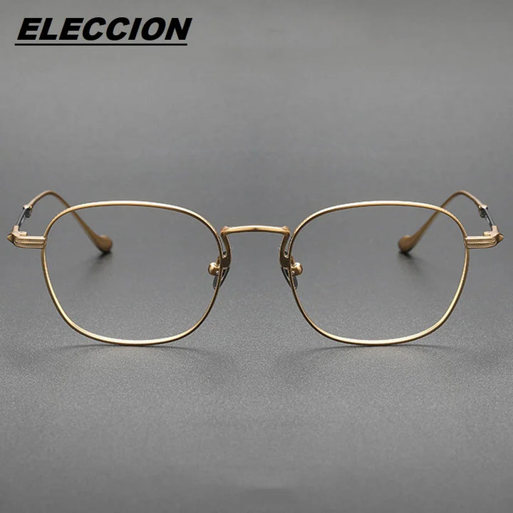 Eleccion Unisex Full Rim Polygon Square Titanium Eyeglasses 3082