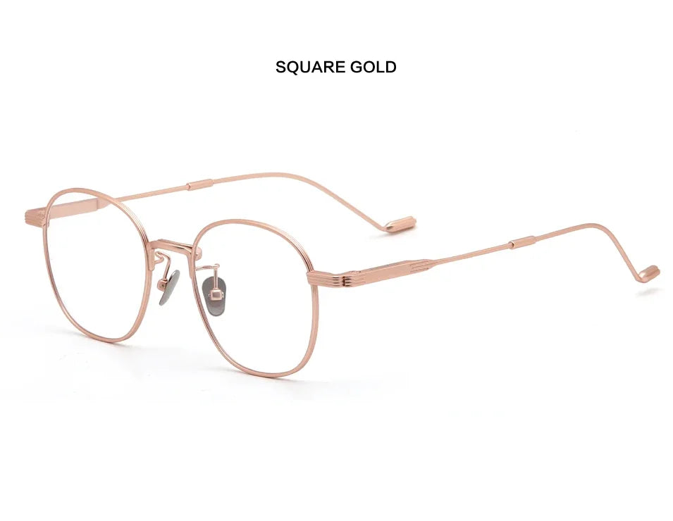 Aror Unisex Full Rim Round Or Square Titanium Eyeglasses 492122 Full Rim Aror Square Rose Gold