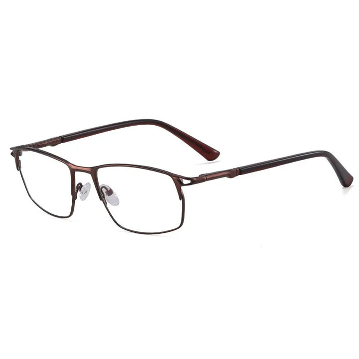 CCspace Unisex Full Rim Irregular Square Alloy Eyeglasses 301402 Full Rim CCspace Brown  