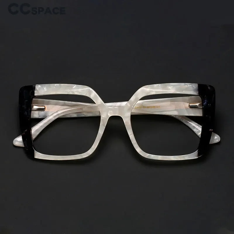 CCspace Women's Full Rim Square Thick Acetate Eyeglasses 56956 Full Rim CCspace   