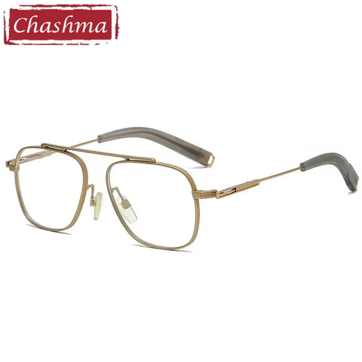 Chashma Ochki Unisex Full Rim Big Square Titanium Eyeglasses 44105 Full Rim Chashma Ochki   