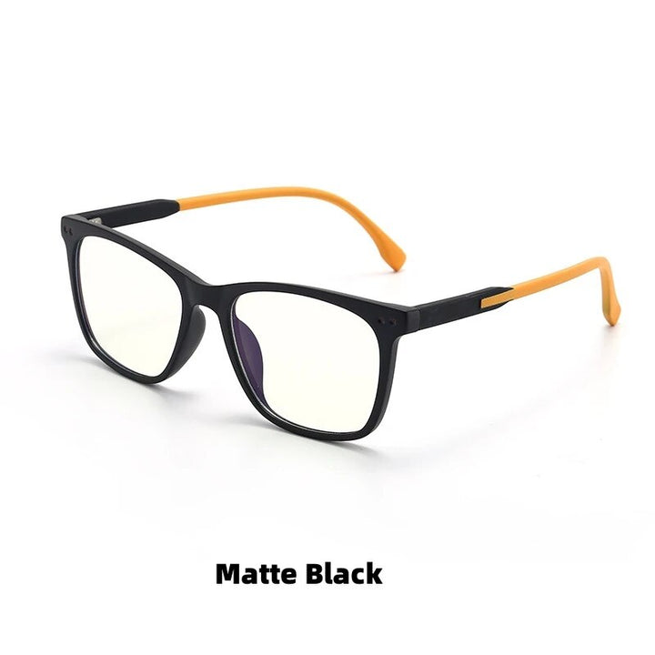 KatKani Children's Unisex Full Rim Square Tr 90 Eyeglasses F8301 Full Rim KatKani Eyeglasses Black orange  