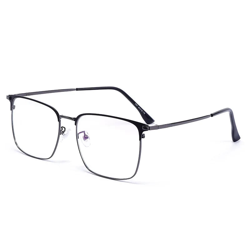 Hdcrafter Men's Full Rim Large Square Titanium 160mm Eyeglasses 3301 Full Rim Hdcrafter Eyeglasses grey  