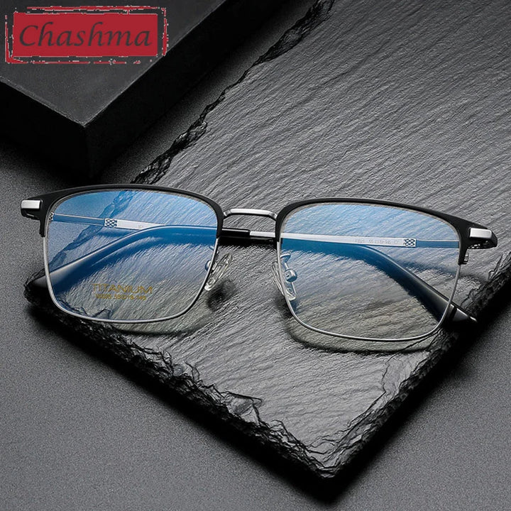 Chashma Men's Full Rim Square Titanium Eyeglasses 710225.