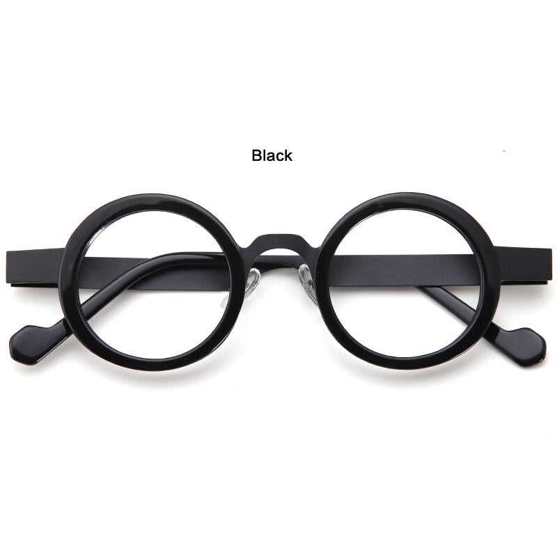 Muzz Men's Full Rim Round Acetate Alloy Eyeglasses Model Y Full Rim Muzz C1  