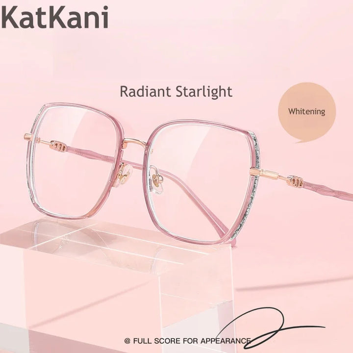 KatKani Women's Full Rim Square Alloy Acetate Eyeglasses M2288 Full Rim KatKani Eyeglasses   