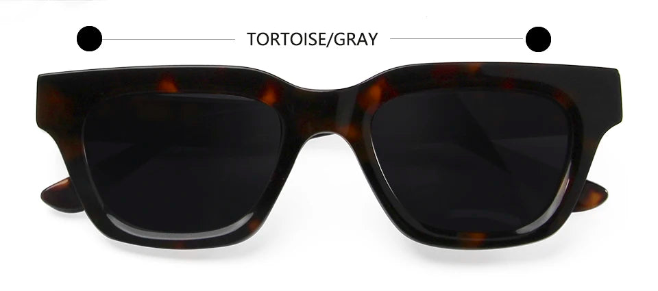 Esnbie Unisex Full Rim Square Brow Line Thick Acetate Sunglasses 23029