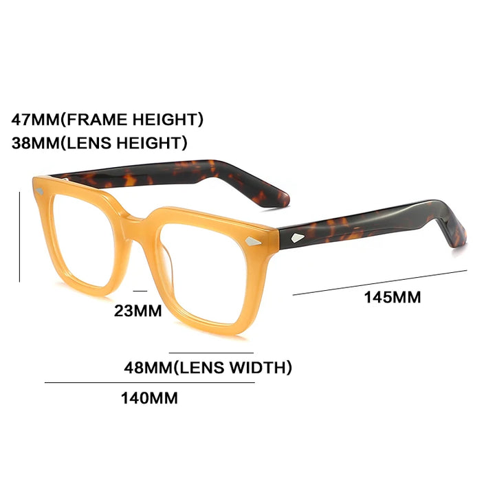 Gatenac Unisex Full Rim Square Brow Line Acetate Reading Glasses G91066