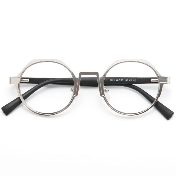 Muzz Women's Full Rim Flat Top Round Alloy Eyeglasses 88214