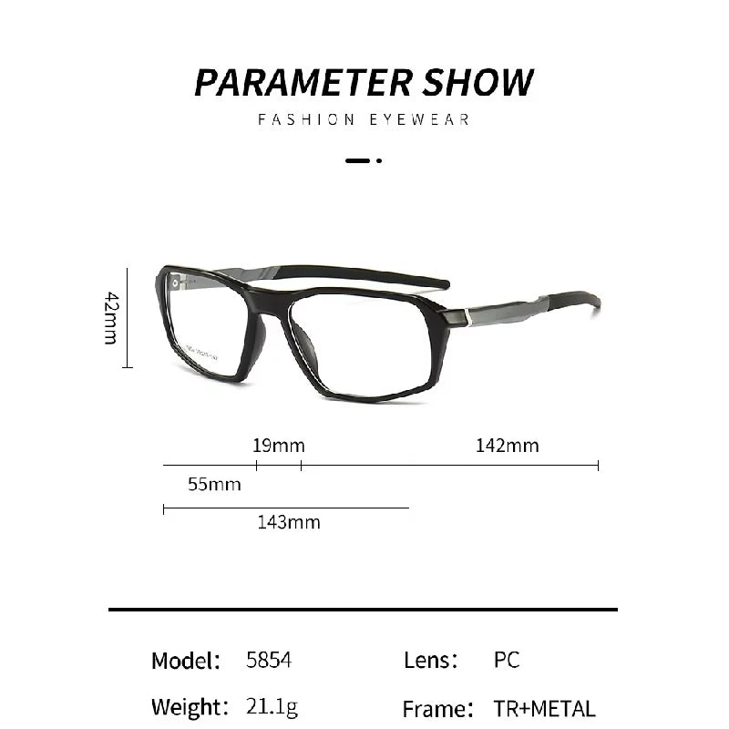Muzz 58540 men's sports prescription eyeglasses — view 2