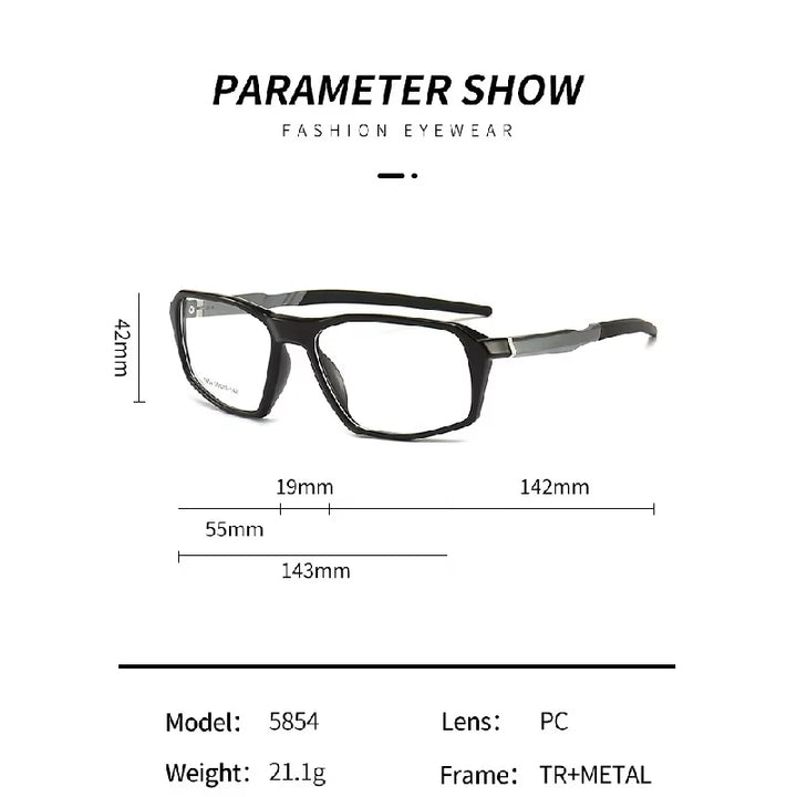 Muzz 58540 men's sports prescription eyeglasses — view 2