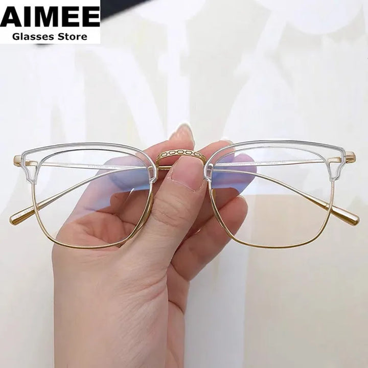 Aimee Women's Full Rim Square Titanium Acetate Eyeglasses 1121112 Full Rim Aimee   