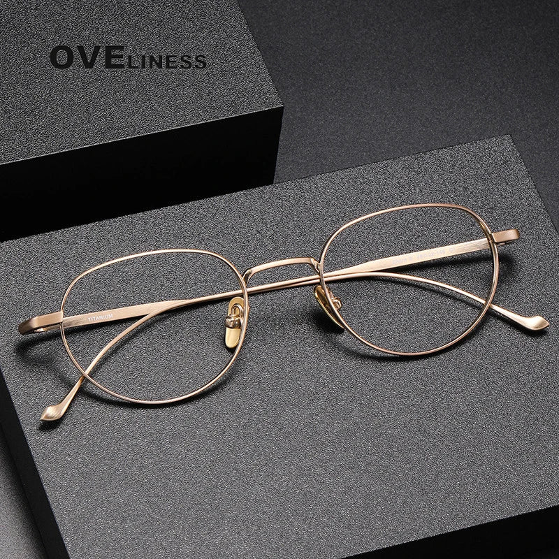 Oveliness Unisex Full Rim Oval Titanium Eyeglasses 0100 Full Rim Oveliness   