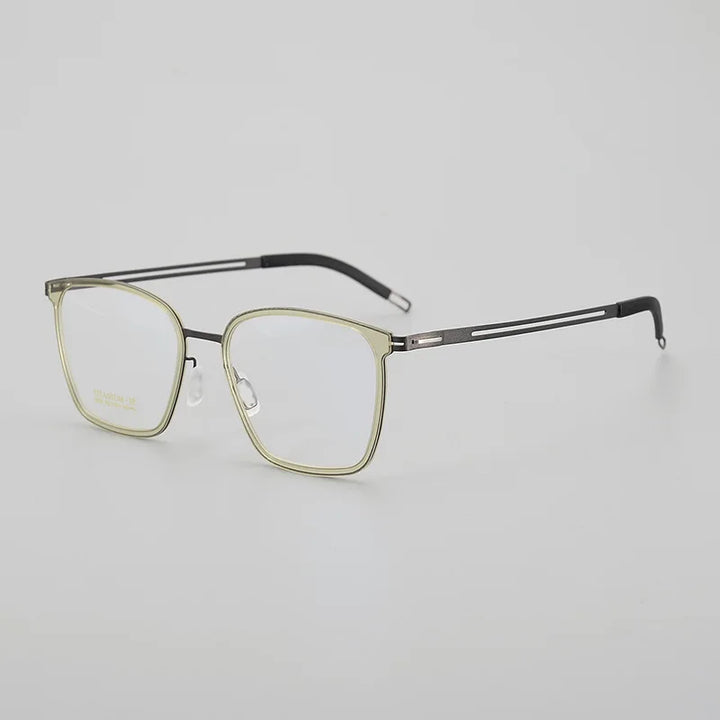 Hewei Unisex Full Rim Square Titanium Acetate Eyeglasses 8105 Full Rim Hewei light green  