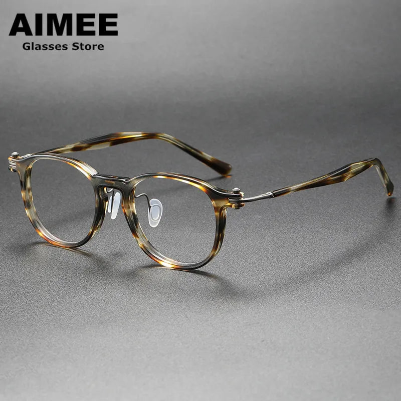 Aimee Unisex Full Rim Square Acetate Titanium Eyeglasses 195885