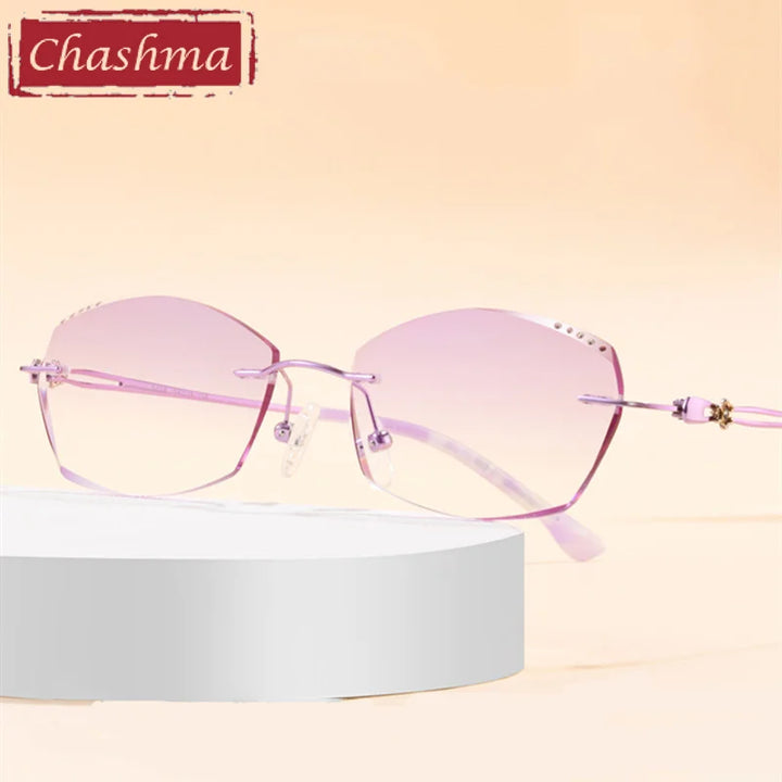 Chashma Ottica Women's Rimless Oval Square Titanium Eyeglasses 3028 Rimless Chashma Ottica   