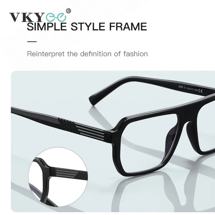 Vicky Unisex Full Rim Brow Line Square Blue Light Prescription Eyeglasses PFD2296 - view 3