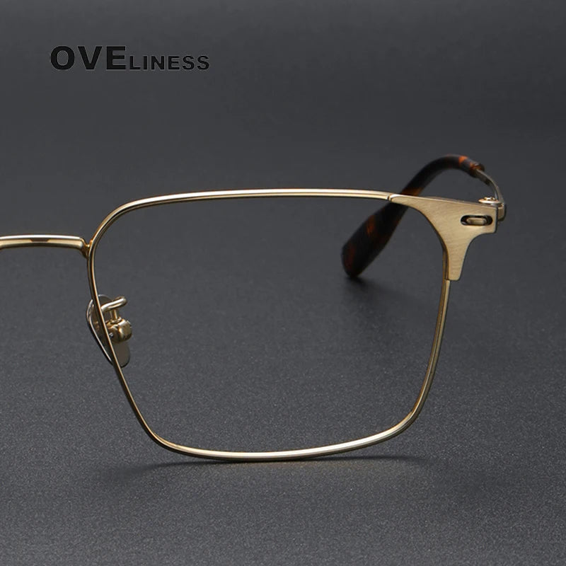 Oveliness Men's Full Rim Square Titanium Eyeglasses 8106 Full Rim Oveliness   