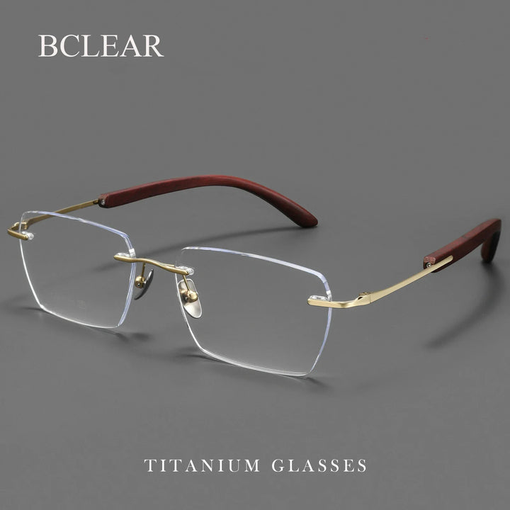 Bclear Unisex Rimless Square Titanium Eyeglasses BSF-18331T