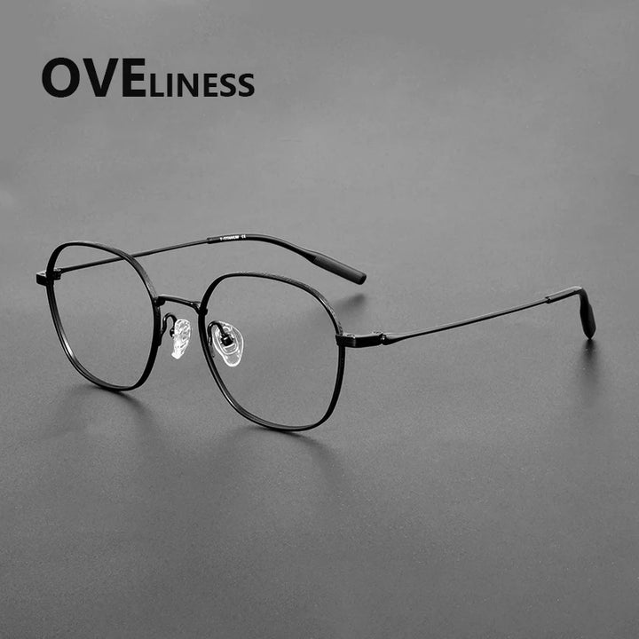 Oveliness Women's Full Rim Polygon Square Titanium Eyeglasses 381028